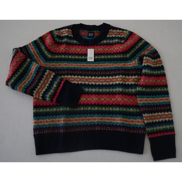 Gap Women's Sz S Multicolor Fair Isle Print Pullover Sweater $70 - Picture 1 of 4